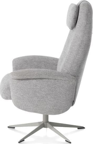 Xooon Tonale relax-fauteuil incl. poef - silk grey frame - stof Vada kiezel Grijs|Wit Fauteuil