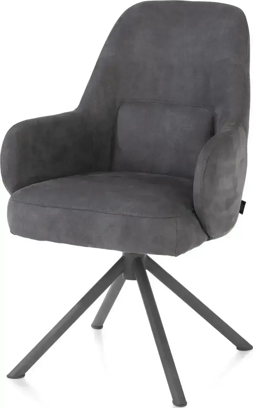 Henders & Hazel Melle armstoel grafiet frame - draaibaar - stof Calabria - antraciet Antraciet Armstoel