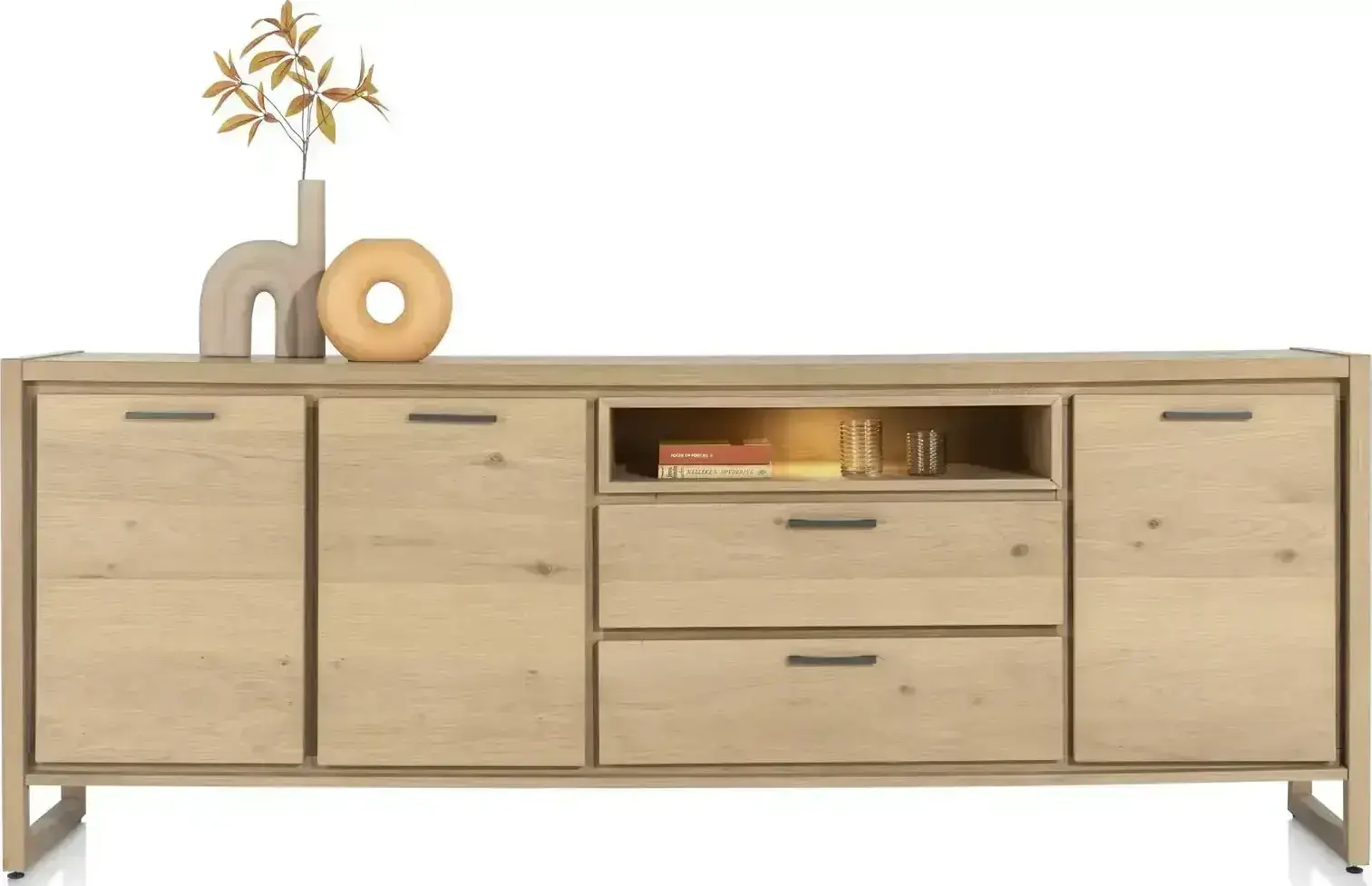 Henders & Hazel Nystead dressoir 240 cm. - 3-deuren + 2-laden + 1-niche (+ LED) Dressoir