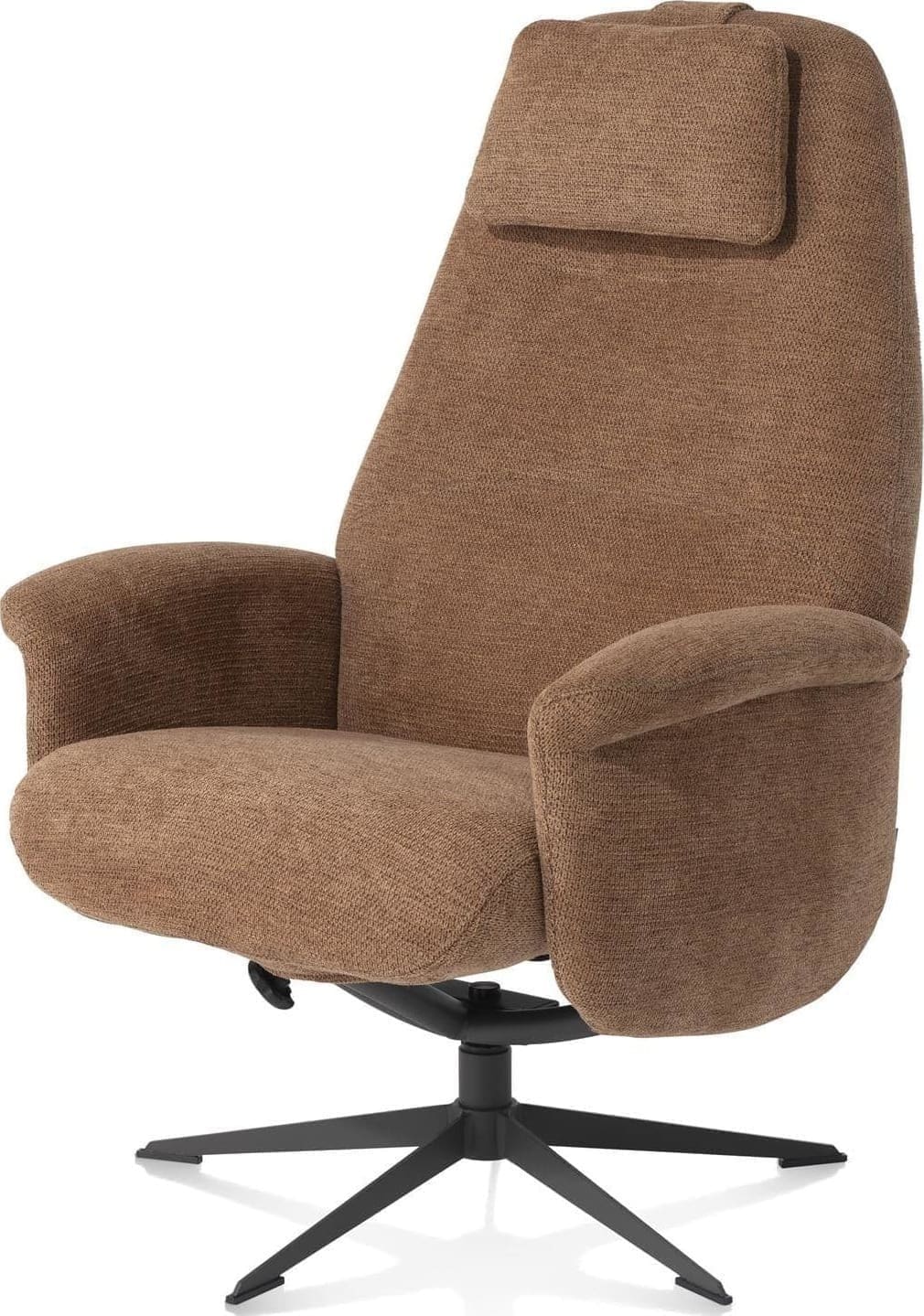Xooon Tonale relax-fauteuil incl. poef - graphiet frame - stof Vada kiezel of koper - koper Koper Fauteuil
