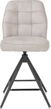 Henders & Hazel Bell barstoel - graphiet frame - draaibaar - pocket - stof Calabria - kiezel Grijs|Wit Eetkamerstoel
