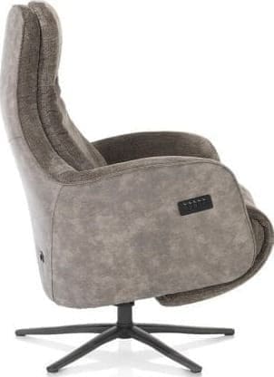 Henders & Hazel Felino relaxfauteuil 2-m. -manuele hoofdsteun + incl.accu -poot graphiet -Livigno bruin/Oregon lava Bruin Fauteuil