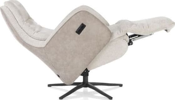 Henders & Hazel Felino relaxfauteuil 2-m. - manuele hoofdsteun - incl.accu - poot graphiet - Livigno/Oregon kiezel Grijs|Wit Fauteuil