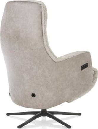 Henders & Hazel Felino relaxfauteuil 2-m. - manuele hoofdsteun - incl.accu - poot graphiet - Livigno/Oregon kiezel Grijs|Wit Fauteuil