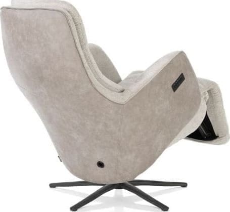 Henders & Hazel Felino relaxfauteuil 2-m. - manuele hoofdsteun - incl.accu - poot graphiet - Livigno/Oregon kiezel Grijs|Wit Fauteuil