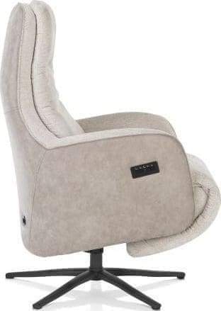 Henders & Hazel Felino relaxfauteuil 2-m. - manuele hoofdsteun - poot graphiet - Livigno/Oregon kiezel Grijs|Wit Fauteuil