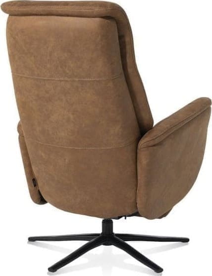 Henders & Hazel Nocarini relax-fauteuil - 2-motoren- zwarte poot - verstelbare hoofdsteun + accu - stof Oregon lava - desert Bruin|Cognac Fauteuil