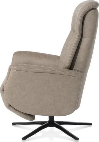 Henders & Hazel Nocarini relax-fauteuil - 2-motoren - zwarte poot - verstelbare hoofdsteun - stof Oregon lava - beige Beige Fauteuil