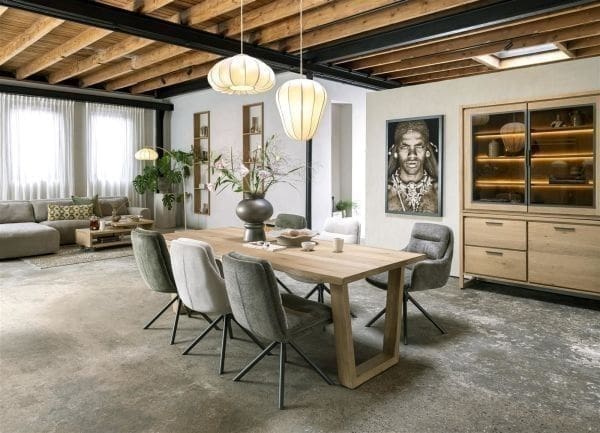Henders & Hazel Nyborg eetkamertafel 150 x 100 cm - rechte zijkant - centrale poot hout Eettafel