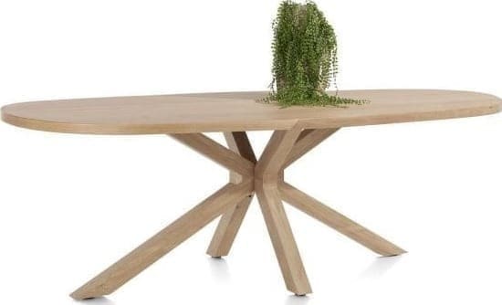 Henders & Hazel Nyborg eetkamertafel 210 x 110 cm - Deens ovaal - centrale poot hout Eettafel