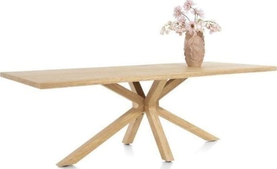 Henders & Hazel Nyborg eetkamertafel 230 x 100 cm - rand boomvorm - centrale poot hout Eettafel