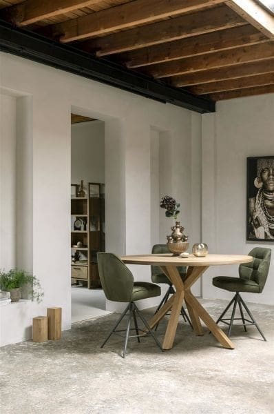 Henders & Hazel Nyborg eetkamertafel 230 x 100 cm - rechte zijkant - V-poot geheel metaal Eettafel