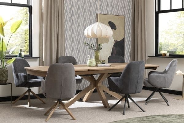 Henders & Hazel Nyon uitschuiftafel 200 (+ 80) x 100 cm - basalt Eettafel