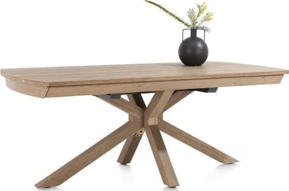 Henders & Hazel Nyon uitschuiftafel 200 (+ 80) x 100 cm - natural sand platinum gelakt Naturel Eettafel