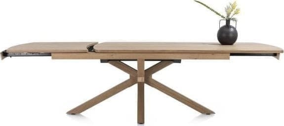 Henders & Hazel Nyon uitschuiftafel 200 (+ 80) x 100 cm - natural sand platinum gelakt Naturel Eettafel