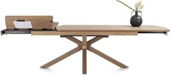 Henders & Hazel Nyon uitschuiftafel 200 (+ 80) x 100 cm - natural sand platinum gelakt Naturel Eettafel