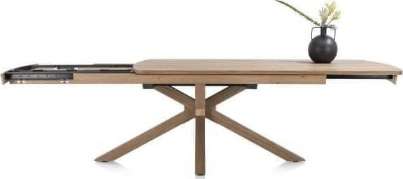 Henders & Hazel Nyon uitschuiftafel 200 (+ 80) x 100 cm - natural sand platinum gelakt Naturel Eettafel