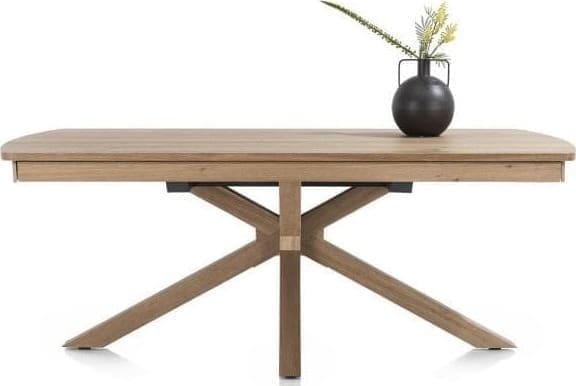 Henders & Hazel Nyon uitschuiftafel 200 (+ 80) x 100 cm - natural sand platinum gelakt Naturel Eettafel