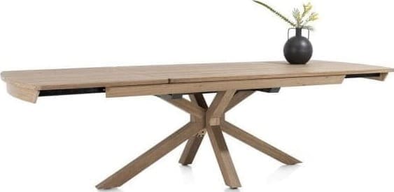 Henders & Hazel Nyon uitschuiftafel 200 (+ 80) x 100 cm - natural sand platinum gelakt Naturel Eettafel