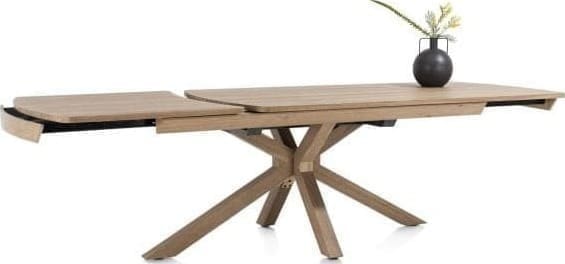 Henders & Hazel Nyon uitschuiftafel 200 (+ 80) x 100 cm - natural sand platinum gelakt Naturel Eettafel