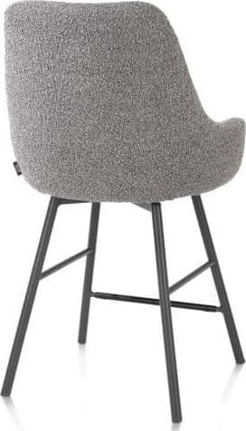 Henders & Hazel Rocco barstoel - draaibaar + pocket - graphiet - stof Brioni - lever Taupe Eetkamerstoel