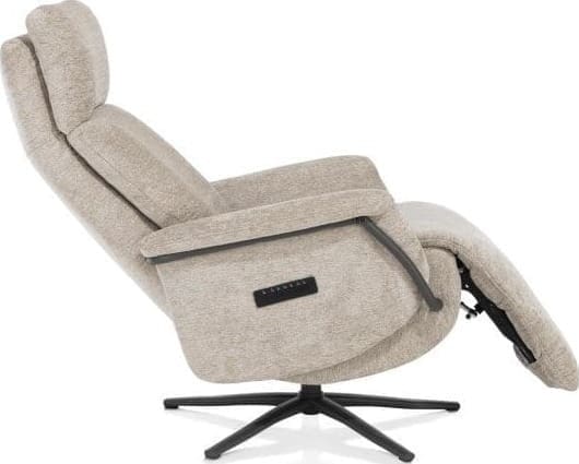 Henders & Hazel Stelvio relax-fauteuil - 3-motoren + accu - graphiet poot - electrische hoofdsteun - Enzo champagne Grijs|Taupe Fauteuil