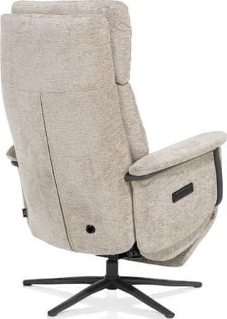 Henders & Hazel Stelvio relax-fauteuil - 3-motoren + accu - graphiet poot - electrische hoofdsteun - Enzo champagne Grijs|Taupe Fauteuil