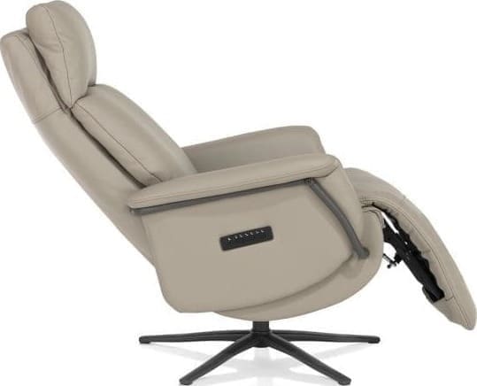 Henders & Hazel Stelvio relax-fauteuil - 3-motoren + accu - graphiet poot -electrische hoofdsteun-leder Maine taupe Taupe Fauteuil