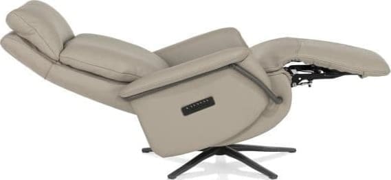 Henders & Hazel Stelvio relax-fauteuil - 3-motoren + accu - graphiet poot -electrische hoofdsteun-leder Maine taupe Taupe Fauteuil