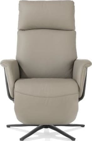 Henders & Hazel Stelvio relax-fauteuil - 3-motoren + accu - graphiet poot -electrische hoofdsteun-leder Maine taupe Taupe Fauteuil