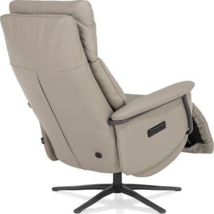 Henders & Hazel Stelvio relax-fauteuil - 3-motoren + accu - graphiet poot -electrische hoofdsteun-leder Maine taupe Taupe Fauteuil