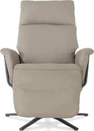Henders & Hazel Stelvio relax-fauteuil - 3-motoren + accu - graphiet poot -electrische hoofdsteun-leder Maine taupe Taupe Fauteuil