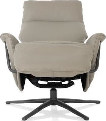 Henders & Hazel Stelvio relax-fauteuil - 3-motoren + accu - graphiet poot -electrische hoofdsteun-leder Maine taupe Taupe Fauteuil