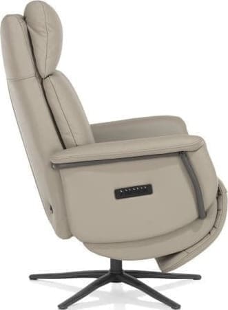 Henders & Hazel Stelvio relax-fauteuil - 3-motoren - graphiet poot - electrische hoofdsteun - leder Maine taupe Taupe Fauteuil