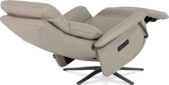 Henders & Hazel Stelvio relax-fauteuil - 3-motoren - graphiet poot - electrische hoofdsteun - leder Maine taupe Taupe Fauteuil