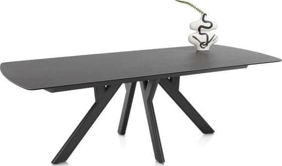 Henders & Hazel Vegas eetkamertafel 230 x 100 cm - keramiek op glas - antraciet Antraciet Eettafel