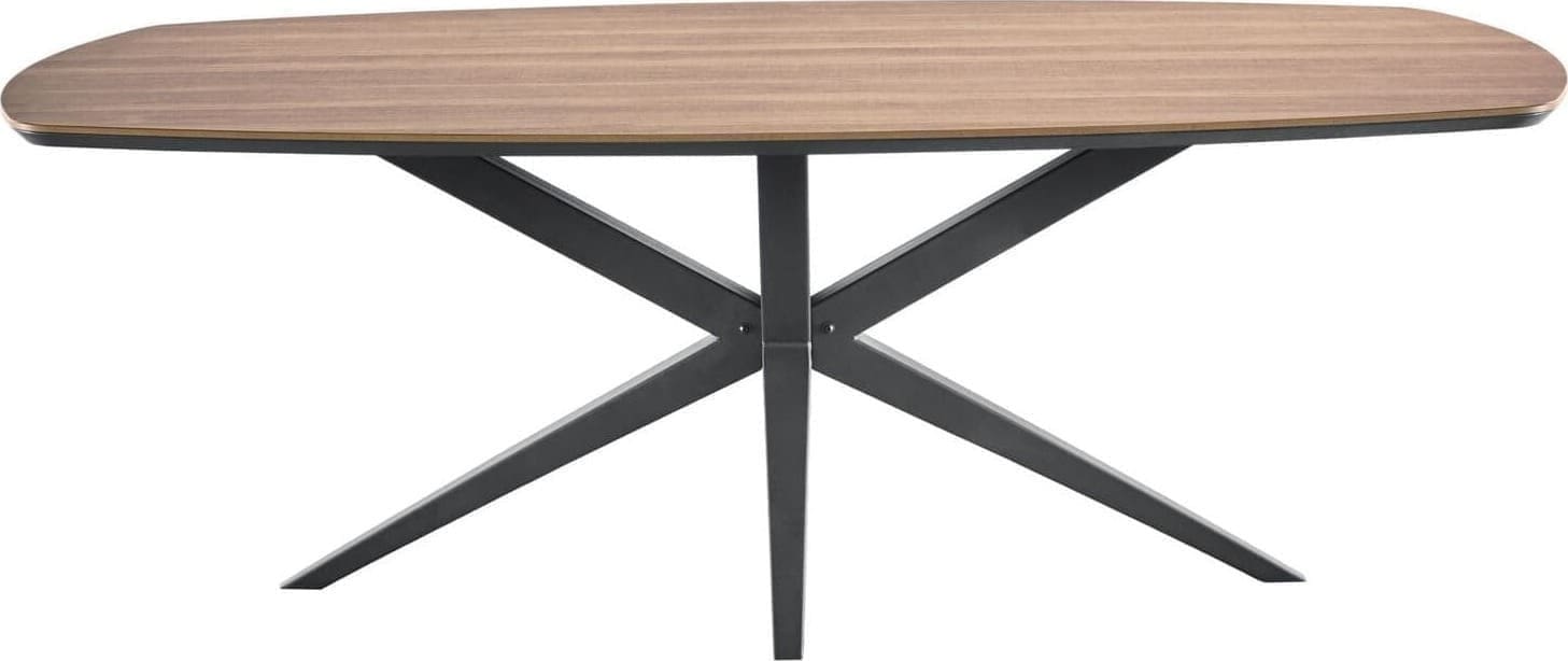 INHOUSE Eettafel Warita Deens ovaal houtstructuur 220x120cm Bruin|Naturel Eettafel