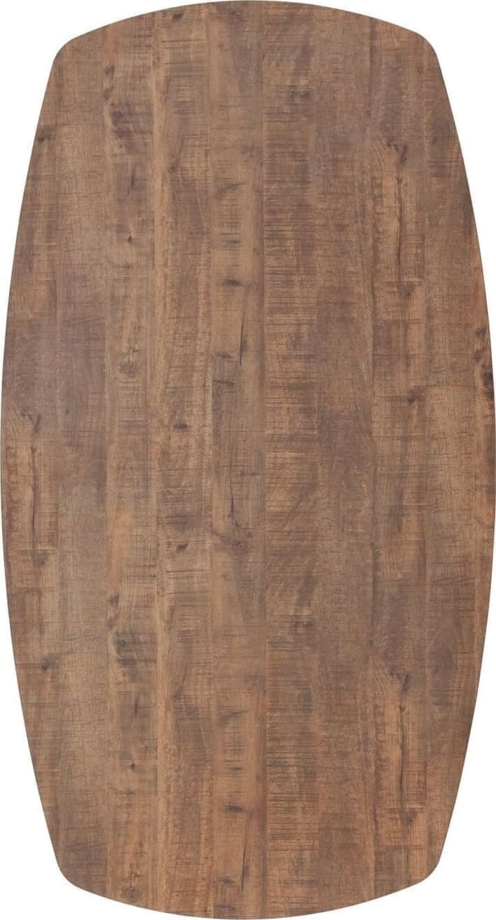 INHOUSE Eettafel Warita Deens ovaal houtstructuur 220x120cm Bruin|Naturel Eettafel