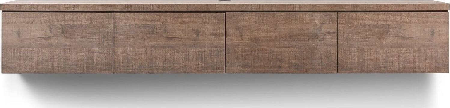 INHOUSE TV-meubel Lorina large hangend dark mango Bruin|Naturel Tv-meubel|Tv-dressoir