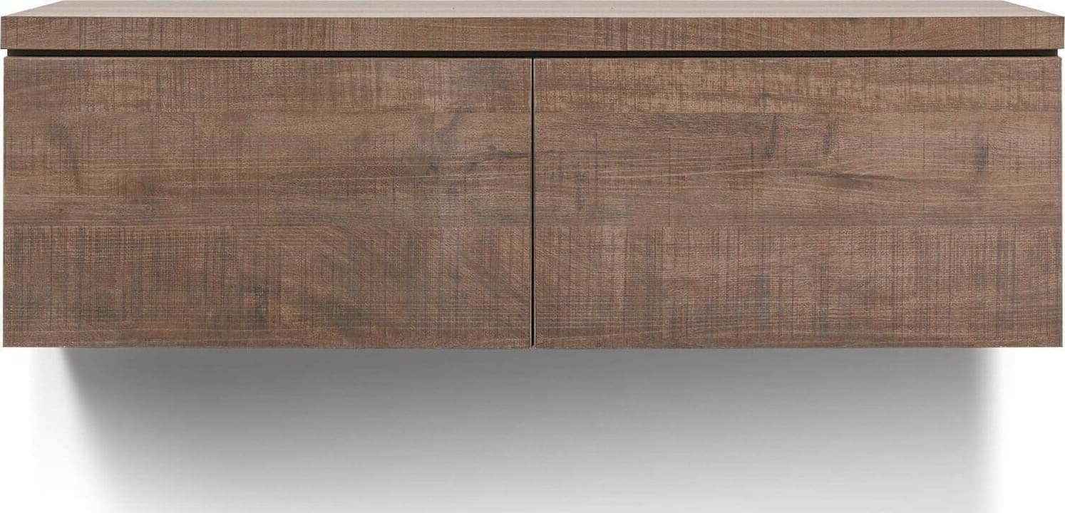 INHOUSE TV-meubel Lorina small hangend dark mango Bruin|Naturel Tv-meubel|Tv-dressoir