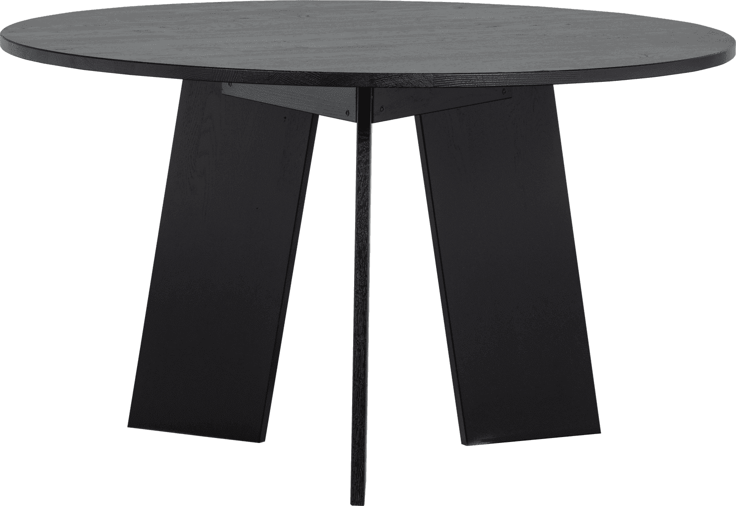 WOOOD Fries eettafel eiken blacknight o129cm Zwart Eettafel