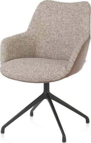 Xooon Mats armstoel aluminium frame 4-poots - draaibaar - combi Pala cognac + Luton koper Cognac Armstoel
