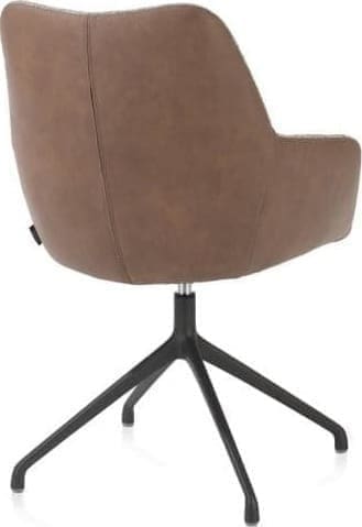 Xooon Mats armstoel aluminium frame 4-poots - draaibaar - combi Pala cognac + Luton koper Cognac Armstoel