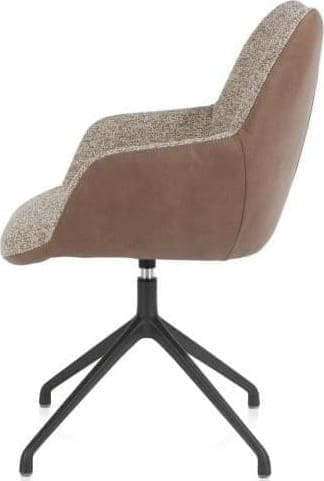 Xooon Mats armstoel aluminium frame 4-poots - draaibaar - combi Pala cognac + Luton koper Cognac Armstoel