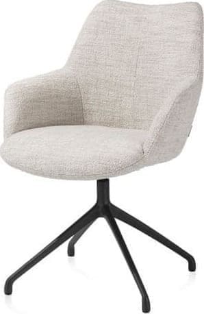 Xooon Mats armstoel aluminium frame 4-poots - draaibaar - stof Luton koper - creme Beige|Wit Armstoel