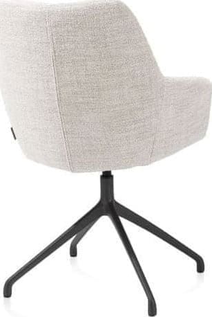 Xooon Mats armstoel aluminium frame 4-poots - draaibaar - stof Luton koper - creme Beige|Wit Armstoel