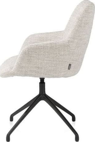 Xooon Mats armstoel aluminium frame 4-poots - draaibaar - stof Luton koper - creme Beige|Wit Armstoel