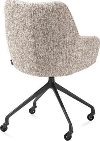 Xooon Mats armstoel aluminium frame wielen - stof Luton crème - koper Koper Armstoel