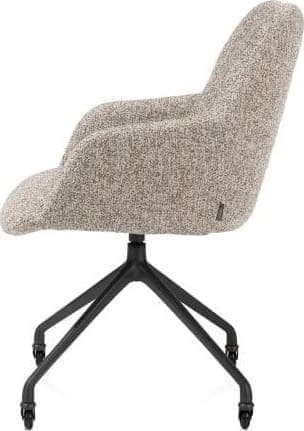 Xooon Mats armstoel aluminium frame wielen - stof Luton crème - koper Koper Armstoel