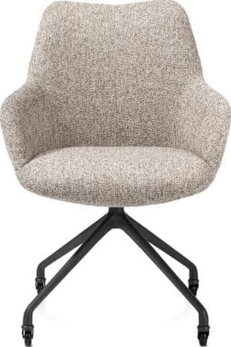 Xooon Mats armstoel aluminium frame wielen - stof Luton crème - koper Koper Armstoel